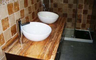 Encimera de Lavabo en Travertino Oro