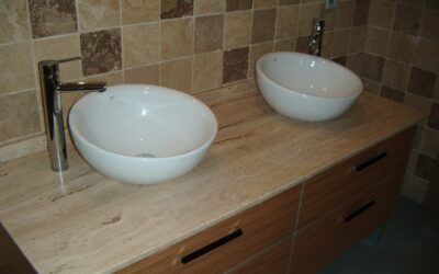 Encimera de Lavabo en Travertino Classic