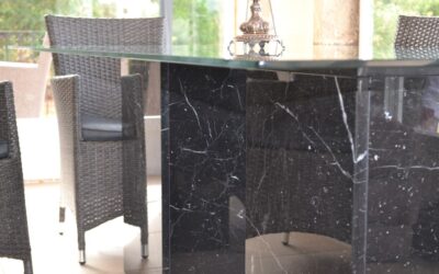 Pie de mesa Negro Marquina